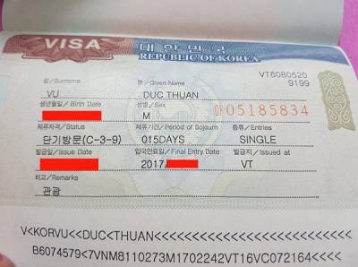 Xin chúc mừng anh Vũ Đức Thuận Đã xin thành công visa du lịch Hàn Quốc